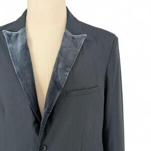 Jay Walker Tinsel Men's Peak Velvet Lapel Sport Coat Blazer Jacket Large Navy